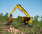 Tracked Harvester working in field